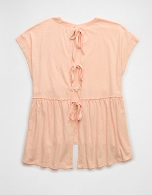 AE Sunchaser Knit Tie Back Babydoll T-Shirt