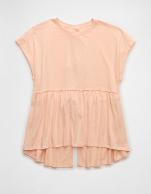 AE Sunchaser Knit Tie Back Babydoll T-Shirt