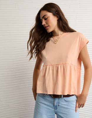 AE Sunchaser Knit Tie Back Babydoll T-Shirt