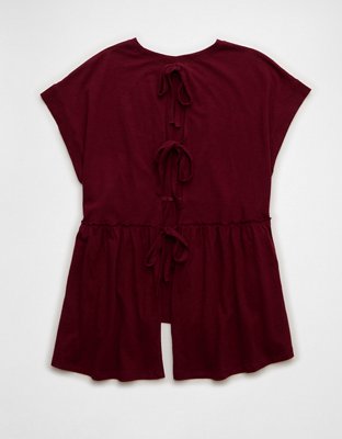 AE Sunchaser Knit Tie Back Babydoll T-Shirt