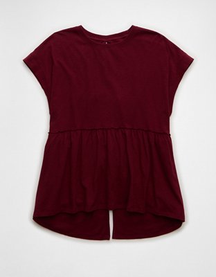 AE Sunchaser Knit Tie Back Babydoll T-Shirt