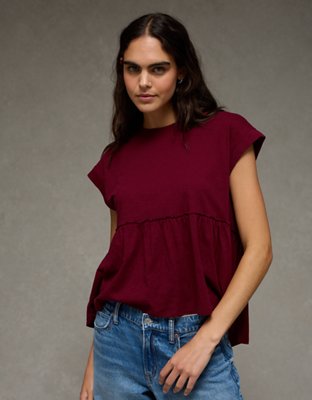 AE Sunchaser Knit Tie Back Babydoll T-Shirt