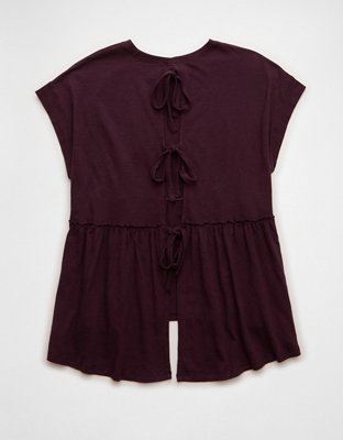 AE Sunchaser Knit Tie Back Babydoll T-Shirt