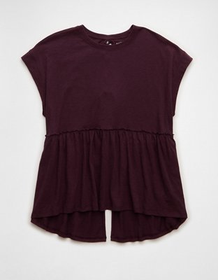 AE Sunchaser Knit Tie Back Babydoll T-Shirt