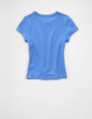 AE Cropped Crochet Lace T-Shirt