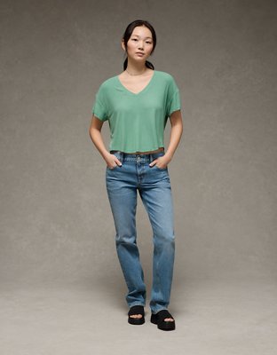 AE Soft & Sexy Ribbed V-Neck T-Shirt