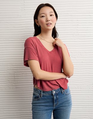 AE Soft & Sexy Ribbed V-Neck T-Shirt