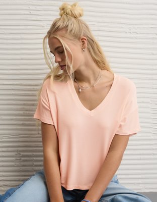 AE Soft & Sexy Ribbed V-Neck T-Shirt