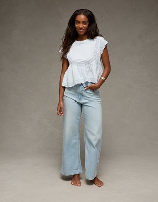 T-shirt avec bordure en dentelle Sunchaser AE
