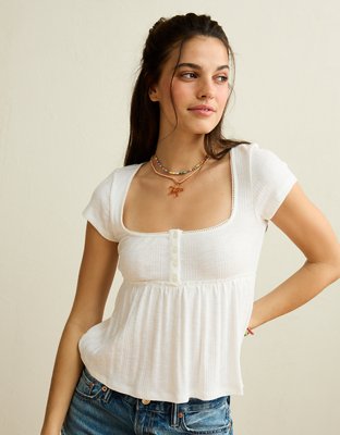 AE V-Neck Crossover Sweater Tee | American Eagle