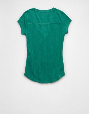 AE V-Neck Henley T-Shirt | American Eagle