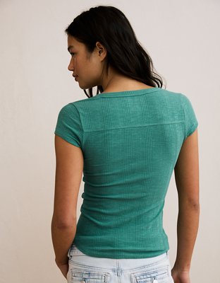 AE V-Neck Henley T-Shirt | American Eagle