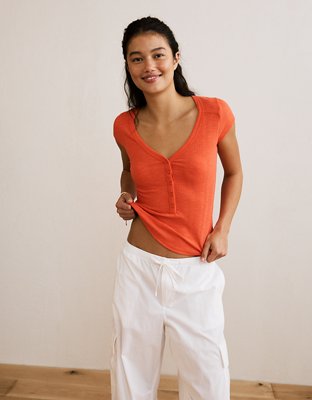 AE V-Neck Henley T-Shirt | American Eagle