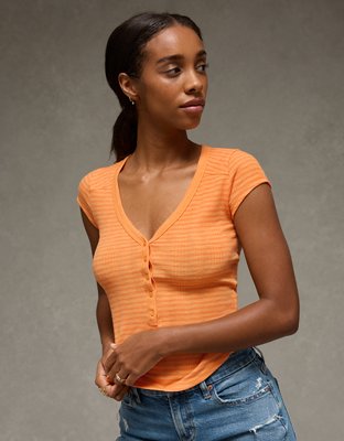AE V-Neck Henley T-Shirt | American Eagle