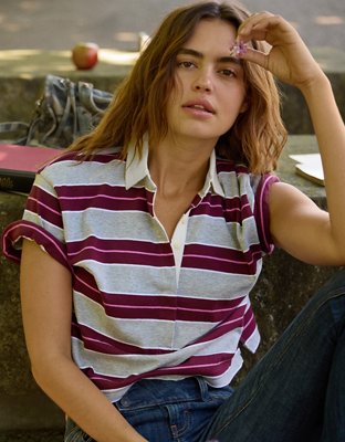 AE Striped Rugby Polo T-Shirt