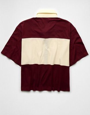 AE Playera polo rayada de rugby