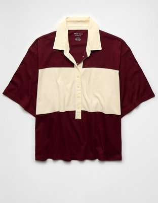 AE Playera polo rayada de rugby