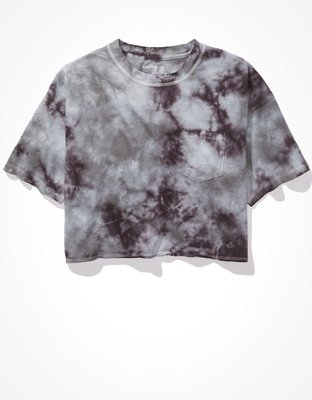 AE Cropped Tie-Dye Crew Neck T-Shirt