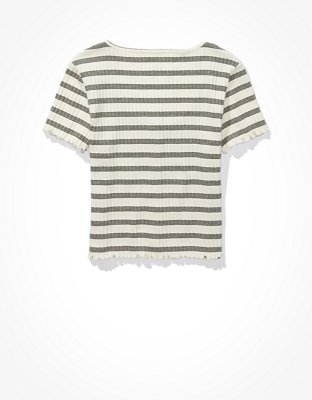 AE Striped Snap-Front Baby Tee