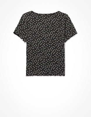 AE Floral Snap-Front Baby Tee