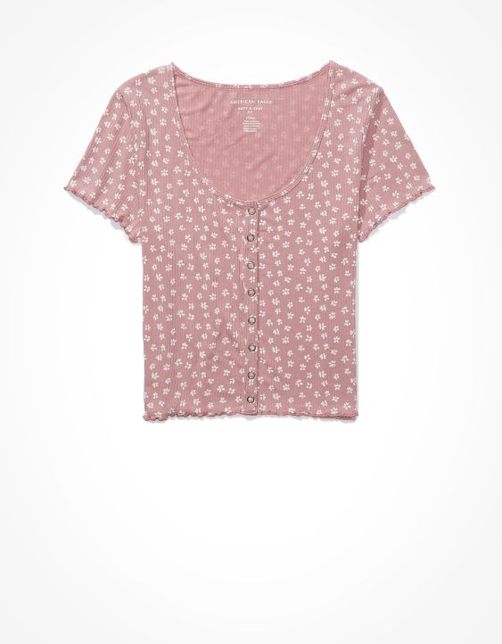 AE Floral Snap-Front Baby Tee
