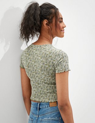 AE Floral Waffle Baby Tee