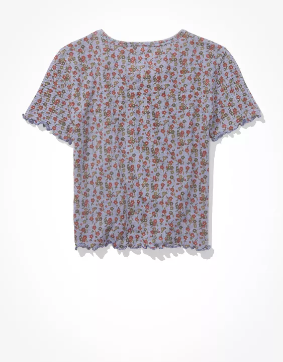 AE Floral Waffle Baby Tee