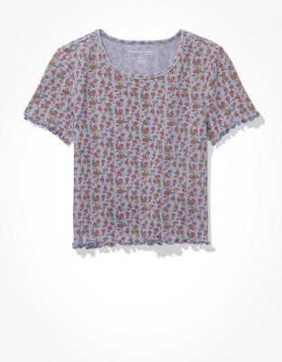 AE Floral Waffle Baby Tee