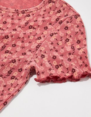 AE Floral Waffle Baby Tee