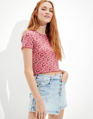 AE Floral Waffle Baby Tee