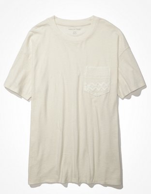 Женские футболки American Eagle AE Oversized Crochet Pocket Tee — фото 3