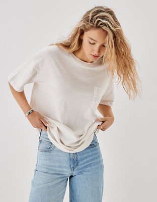 AE Oversized Crochet Pocket Tee