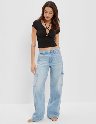 Женские футболки American Eagle AE Keyhole Tie-Front Tee — фото 4