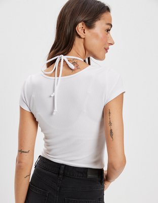 AE Keyhole Tie-Front Tee