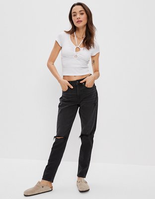 AE Keyhole Tie-Front Tee