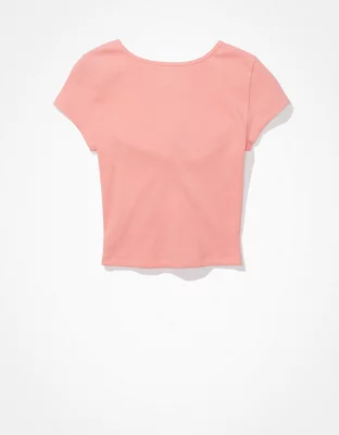 AE Keyhole Tie-Front Tee