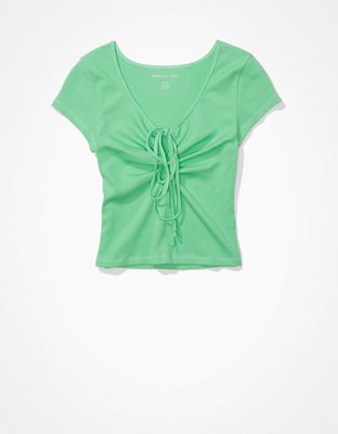 AE Keyhole Tie-Front Tee