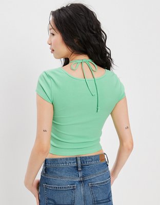 AE Keyhole Tie-Front Tee