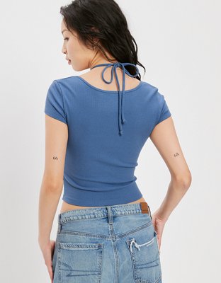 AE Keyhole Tie-Front Tee