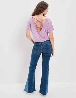 AE Soft & Sexy Cropped Open-Back T-Shirt