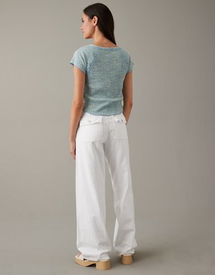 AE Cropped Henley Hey Baby Tee