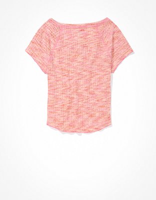 AE Cropped Henley Hey Baby Tee