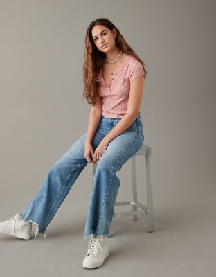 AE Cropped Henley Hey Baby Tee