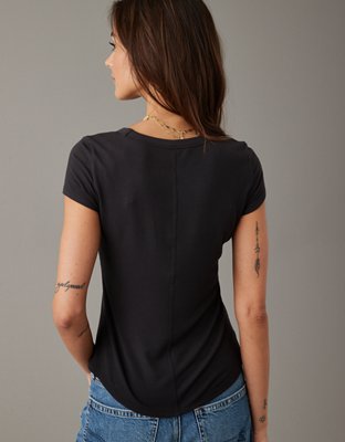 Женские футболки American Eagle AE Soft & Sexy Ribbed Tee — фото 4