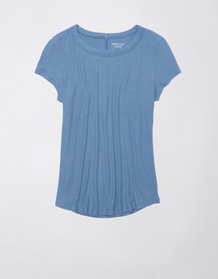 AE Soft & Sexy Short-Sleeve Scoop Neck Ribbed Tee
