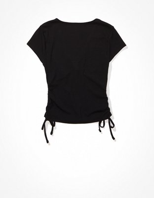 AE Cropped Cap Sleeve Side Cinch Tee