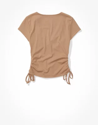 AE Cropped Cap Sleeve Side Cinch Tee