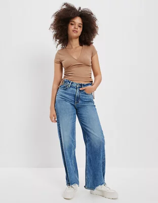 AE Cropped Cap Sleeve Side Cinch Tee