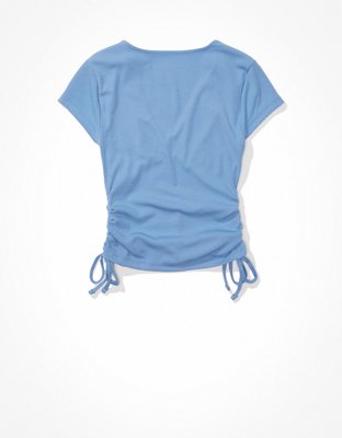 AE Cropped Cap Sleeve Side Cinch Tee