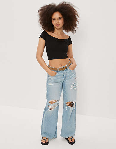 AE Cinch Off-the-Shoulder Tee